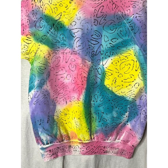 VNT Beverly Hills Boulevard Tie-Dye Sweatshirt Large Multicolor Boho Comfortable - Picture 4 of 11